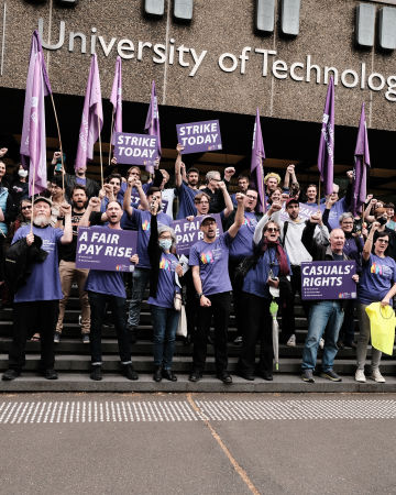 Touch One, Touch All: first UTS strike of NTEU campaign calls for cross-campus solidarity between staff and students
